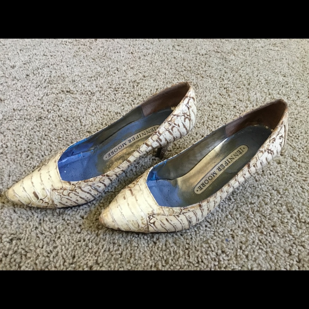 Vintage Jennifer Moore Snakeskin Pumps Shoes